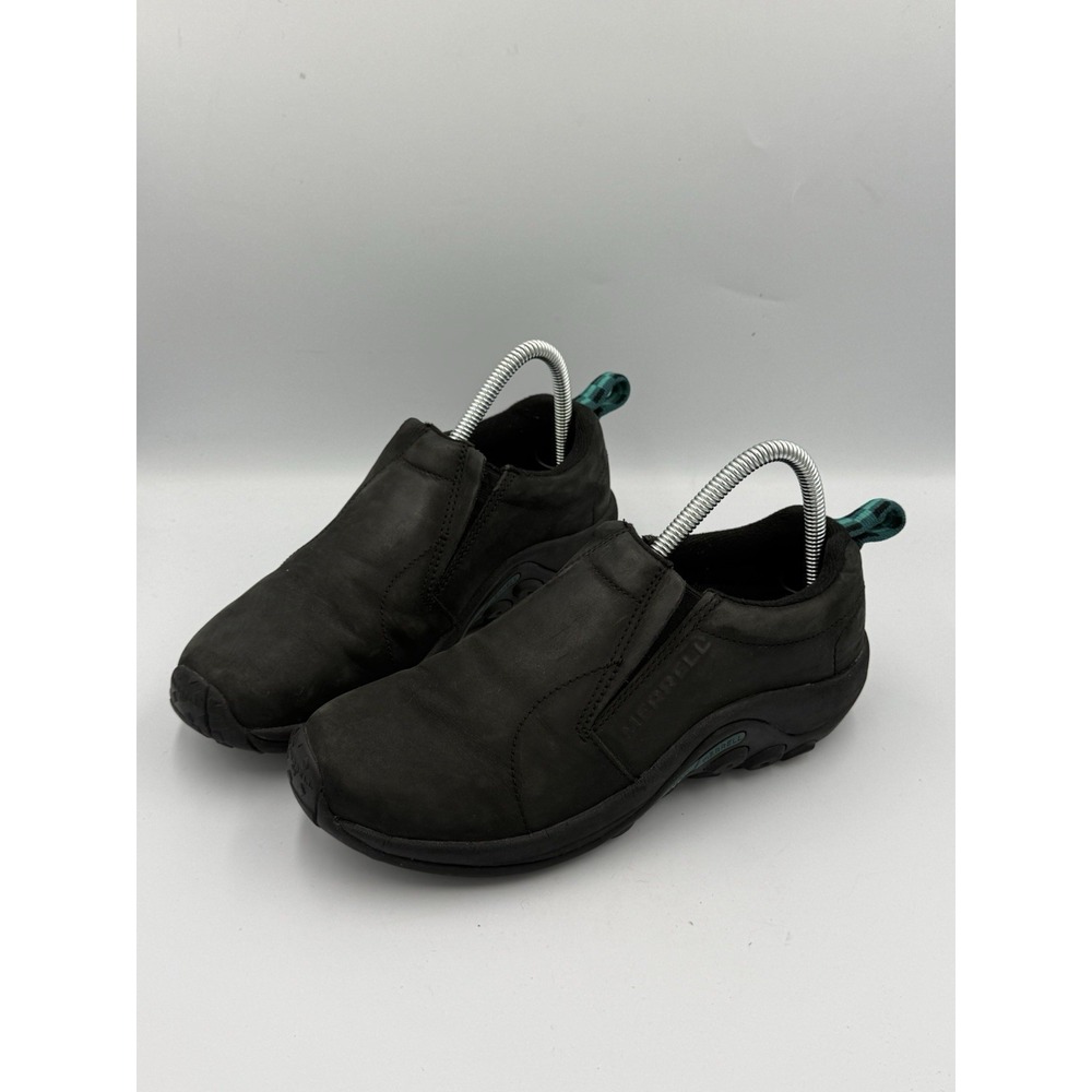 MERRELL Jungle Moc Nubuck Leather Slip-on Shoes Women's Size 7.5 Black J55992